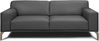 bellini modern living alessia dark grey leather sofa