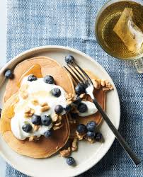 Made with whole wheat flour, they are a healthy pancake option with plenty of fiber. Greek Yogurt Pancakes With Yogurt And Honey Topping Eat Well To Be Well