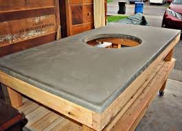 This table also fits a classic joe kamado joe with the details shown in the plans below. Diy Big Green Egg Grill Table With Concrete Top Ana White