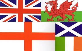 What things are associated with england and britain? England Scotland Ireland Wales Flags