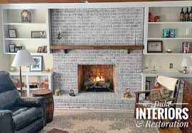 White Washed Brick Fireplace General