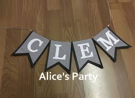 New Custom Made Boy Name Banner Flag Deep Light Gray White Birthday Party Decoration Personalized Name Garland Photo Shoot Prop Party Balloons