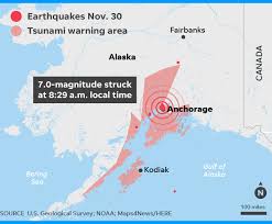 Map of the united states showing the occurrence of seiche waves after the 1964 alaska earthquake. 7 0 Earthquake Strikes Near Anchorage Alaska Tsunami Warning Issued
