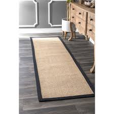 sisal black indoor solid runner rug
