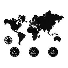 World Map Large Wall Clock New York