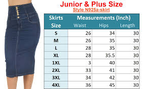 Womens Juniors High Waist Long Knee Length Midi Pencil Denim Skirt