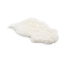 small white cream sheepskin rug small