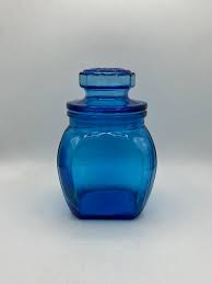 Blue Glass Jar With Lid Great For