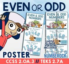 Even And Odd Anchor Chart Odds Evens Poster For Math Tek 2 7a Or Ccss 2 Oa 3