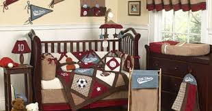 Red Blue Grey Sports Baby Crib Bedding
