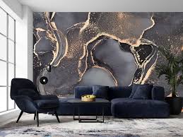 Gray And Black Marble Modern Wallpaper
