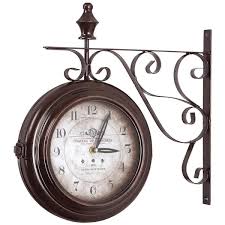 Double Sided Iron Wall Clock