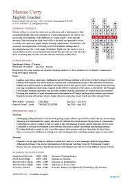 English Teacher Cv Example Resume Crossword Template Teaching