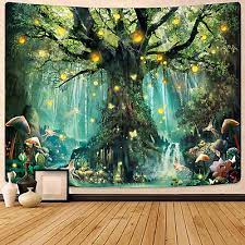 Fantasy Forest Tapestry Green Fairy
