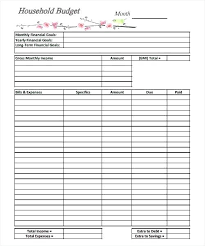 Sample Household Budget Template Sample Household Budget Template