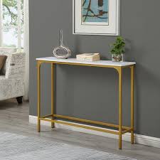 High Rectangle Wood Top Console Table