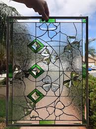 Irish Shamrock Stained Beveled Glass