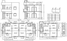 Double sinks furniture for bathroom. Simple House Elevation Section And Floor Plan Cad Drawing Details Dwg File Cadbull