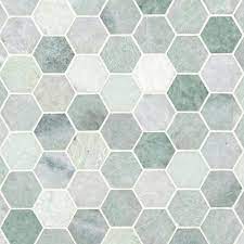 Icelandic Green 2 Hexagon Mosaic Tile