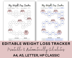 printable weight loss tracker editable