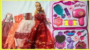 Barbie Doll Makeup Box and Dresses, Búp Bê Barbie, Кукла Барби, макияж  коробка и платья - YouTube