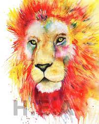 Buy Lion Watercolor Art Print For Home