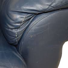 macy s navy blue leather sofa chair
