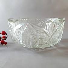 Large Glass Salad Bowl With A Beautiful