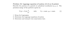 Solved Problem 15 Lagrange Equation Of
