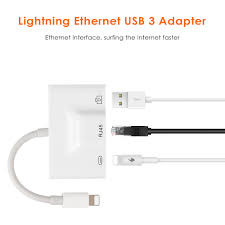 Tirux Lightning To Ethernet Adapter Cable Usb 3 0 Camera Reader For Iphone X 8 8plus 7 7plus Ipad Etc Compatible With Ios 11 3 Walmart Com Walmart Com