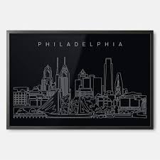 Framed Philadelphia Skyline Wall Art