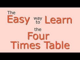 4 times table easy way to learn the 4