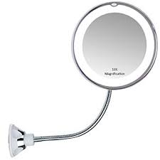 Amazon Com Vrhere Flexible Gooseneck 6 8 10x Magnifying Led Lighted Makeup Mirror Bathroom Vanity Mirror Strong Suction Cup 360 Degree Swivel Daylight Battery Operated Cordless Travel Mirror Beauty