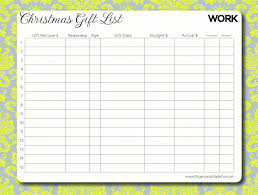 Images Of Christmas Gift Organizer Template Paigin Checklist Freele