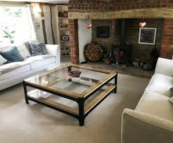 Glass Top Coffee Table With Storage