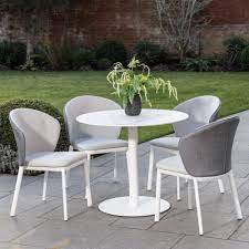 Ancona White Aluminium 4 Seat Round