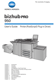 System reboot to allow changes to take effect.about printer and scanner packages:windows oses usually apply a generic driver that allows computers to recognize printers. Konica Minolta Bizhub Pro 950 User Manual Pdf Download Manualslib