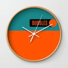 Bubbles Retro Funky Digital Wall Clock