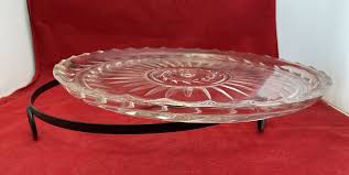 Vintage Clear Glass Round Serving