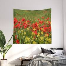 Red Poppies On A Background Of Yellow