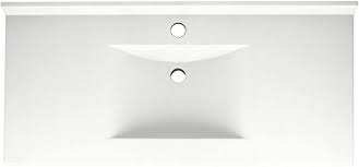 Bathroom vanity tops can be customized with either ceramic or solid surface sinks, or select a bathroom counter top that. Swanstone Cv02243 010 Contour Solid Surface Single Bowl Vanity Top 43 In L X 22 In H X 6 25 In H White Touch On Kitchen Sink Faucets Amazon Com