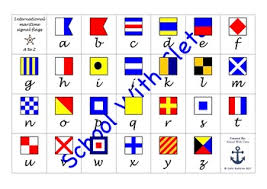 International Maritime Signal Flags Alphabet Charts With Cursive Writing