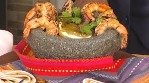 dinner with a mexican molcajete feast