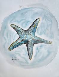 Blue Starfish Original Watercolor