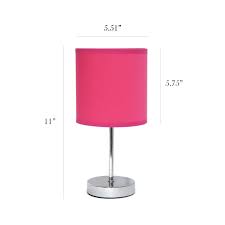 An open, stilt design base in a brushed nickel finish allows this contemporary table lamp to speak to. Simple Designs Chrome Mini Basic Table Lamp With Fabric Shade Hot Pink All The Rages