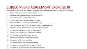 The people who listen to that music are few. Subject Verb Agreement Rules And Exercise With Answer Key