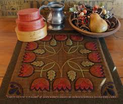 wool applique pattern kit table rug