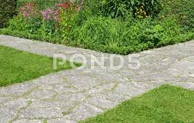 Stone Paths Crossing In A Garden