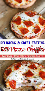 There are breakfast chaffles, sandwich chaffles, and even dessert chaffles, like this one! Delicious Keto Pizza Chaffle Recipe Butter Together Kitchen