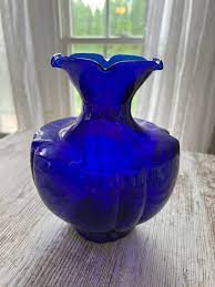 Vintage Cobalt Blue Glass Vase Cobalt